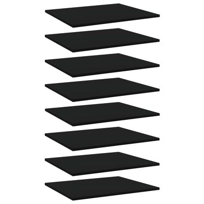 vidaXL Bookshelf Boards 8 pcs Black 23.6"x19.7"x0.6" Chipboard