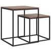 vidaXL Coffee Table Set Set of 2 Black and brown Engineered wood and iron