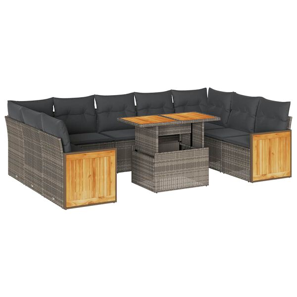 vidaXL Garden Sofa Set Grey