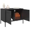 vidaXL TV Cabinet Set of 2 Black Steel Industrial TV Cabinet