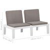 vidaXL Lounge Bench White Plastic 51.2 inches wide Removable Covers
