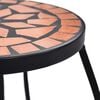 vidaXL Table Set of 3 Terracotta and Black Iron frame, Ceramic top