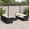 vidaXL Patio Lounge Set Set of 6 Black and Cream White