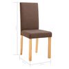 vidaXL Dining Chair Set of 2 Brown Fabric Standard Durable