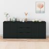 vidaXL Sideboard Set of 3 Black Engineered Wood Medium Sideboard