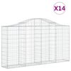 vidaXL Gabion Basket Set of 14 Silver Galvanized iron Large
