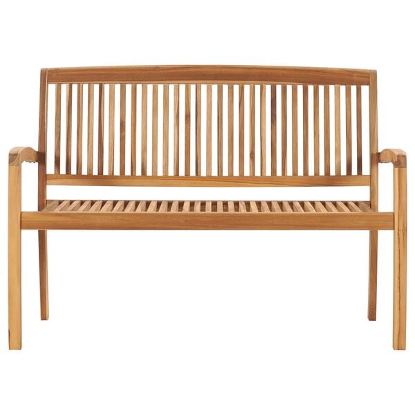 vidaXL Garden Bench Teak Teak wood Medium Stackable Garden Bench