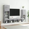 vidaXL TV Wall Unit Concrete Grey Engineered Wood, Glass Large