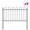vidaXL Garden Fence 9 pcs Grey 50.20 x 2.62 ft Powder-coated Steel