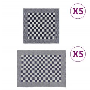 vidaXL Towel Set Set of 10 Blue and White 100% Cotton Various sizes