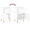 vidaXL Bedside Cabinet Set of 2 White Engineered wood, eucalyptus wood