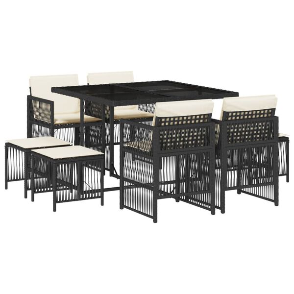 vidaXL Garden Dining Set Beige, Black