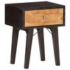 vidaXL Bedside Cabinet Black and Brown Solid Reclaimed Wood, MDF