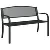 vidaXL Garden Bench Black Powder-Coated Steel Standard Durable
