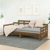 vidaXL Day Bed Honey Brown Solid Pine Wood Standard Convertible