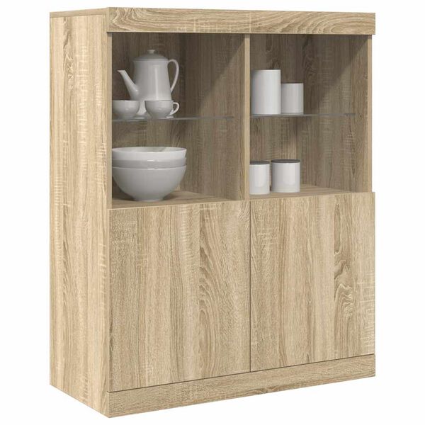 vidaXL Sideboard Sonoma Oak Engineered Wood Medium Sideboard Cabinet