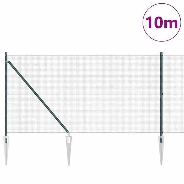 vidaXL Fence Post Green 32.81 x 3.28 ft (0.47 x 0.47 in mesh) Steel
