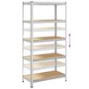 vidaXL 5-Layer Storage Shelves 2 pcs Silver Steel&Engineered Wood