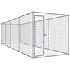 vidaXL Dog Kennel Silver Galvanized steel Extra Large