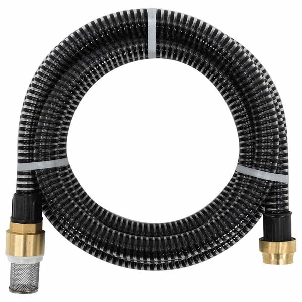 vidaXL Suction Hose Black PVC, Brass 13.1 ft Durable Suction Hose