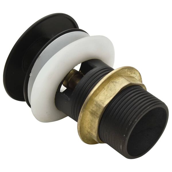 vidaXL Push Drain with Overflow Function Grey 2.5x2.5x3.6"