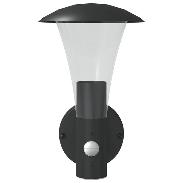 vidaXL Outdoor Wall Light Set of 2 Black Stainless steel and polycarbonate