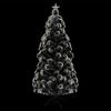 vidaXL Christmas Tree Green and White Fiber optic, steel, PVC 5 ft
