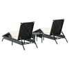 vidaXL Sun Lounger Set of 2 Black, Cream White