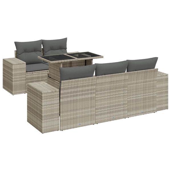 vidaXL Garden Sofa Set Light Grey