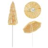 vidaXL Beach Parasol Natural Polypropylene Medium Height-Adjustable