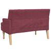 vidaXL Bench Wine Red Fabric (100% polyester), Plywood, Solid Rubber Wood