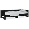 vidaXL Pull-out Day Bed Black Solid pine wood Double