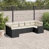 vidaXL Garden Sofa Set Black and Cream PE rattan, Powder-coated Steel