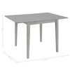 vidaXL Dining Table Grey Solid Rubberwood/MDF 31.5-47.2 x 31.5 in