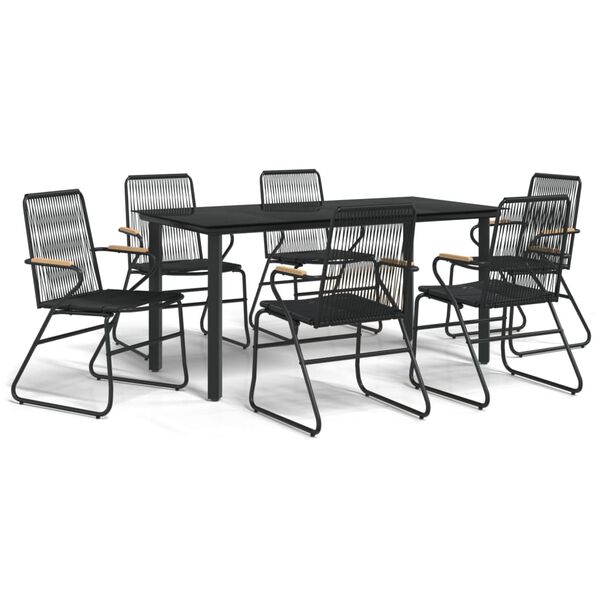 vidaXL Garden Dining Set Black