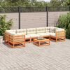 vidaXL Garden Sofa Set Wax brown Solid pine wood Large Breathable Design