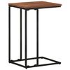 vidaXL Side Table Brown and Black Solid Acacia Wood, Powder-Coated Iron