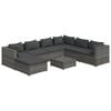 vidaXL Garden Lounge Set Grey with Anthracite Cushions