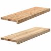 vidaXL Stair Tread Set of 2 Oak Solid oak wood 31.5 x 11.8 x 0.8 in