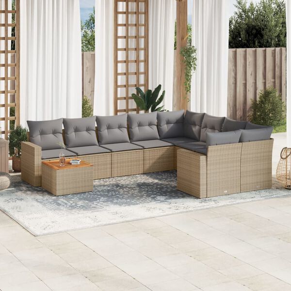vidaXL Garden Sofa Set Beige