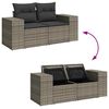 vidaXL Garden Sofa Set Gray PE rattan, powder-coated steel, polyester