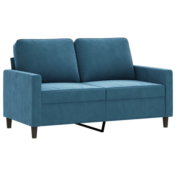vidaXL 2 Piece Sofa Set with Cushions Blue Velvet