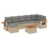 vidaXL Garden Sofa Set Beige PE rattan Large Adjustable Feet