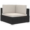 vidaXL Patio Sofa Set Set of 4 Black, Cream White