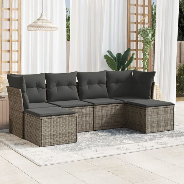 vidaXL Garden Sofa Set Grey