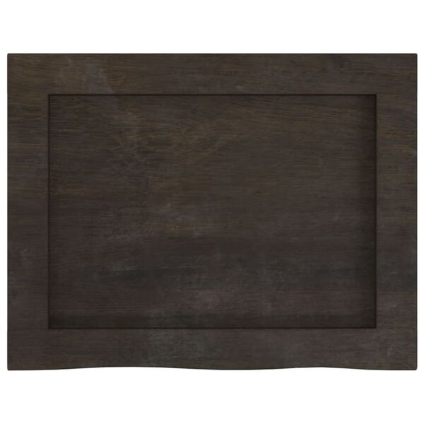 vidaXL Bathroom Countertop Dark Brown 15.7 x 11.8 x (0.8-2.4) " Treated Solid Wood
