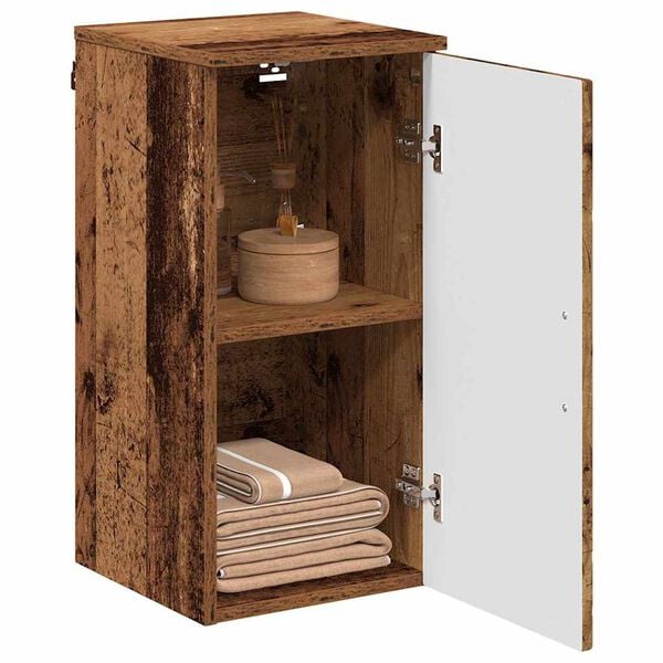vidaXL Bathroom Cabinet Wall-mounted Old Wood 11.81 x 12.40 x 24.02 in