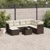vidaXL Garden Sofa Set Brown, Cream White