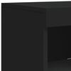 vidaXL Sideboard Black Engineered wood, glass 16.1 x 14.6 x 39.4 in