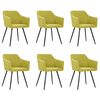 vidaXL Dining Chairs 6 pcs Green Fabric